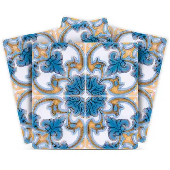 12" X 12" Teal Taupe Sia Removable Peel and Stick Tiles