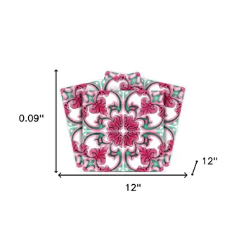 12" X 12" Rosa Pink Lea Removable Peel and Stick Tiles