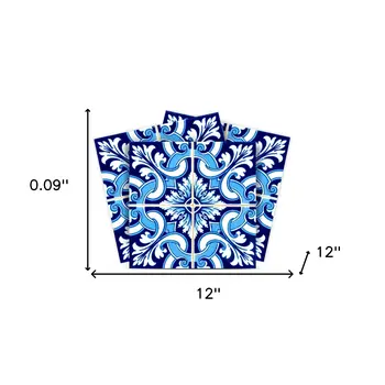 12" X 12" Blue Bali Removable Peel and Stick Tiles