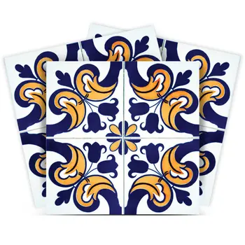 12" X 12" Blue Mikos Removable Peel and Stick Tiles