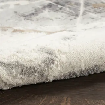 2' X 3' Ivory and Gray Abstract Non Skid Area Rug