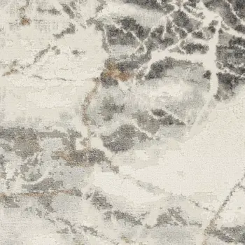 2' X 3' Ivory and Gray Abstract Non Skid Area Rug