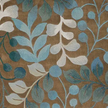4' X 6' Brown Botanical Leaves Area Rug