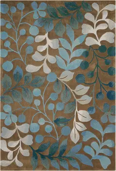 4' X 6' Brown Botanical Leaves Area Rug