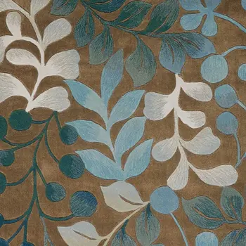 4' X 6' Brown Botanical Leaves Area Rug