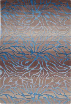 7' X 9' Beige Abstract Area Rug