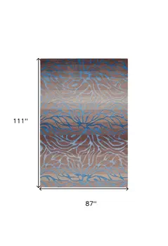 7' X 9' Beige Abstract Area Rug