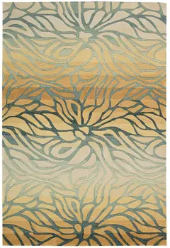 8' X 11' Tan and Gray Abstract Area Rug