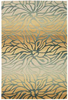 8' X 11' Tan and Gray Abstract Area Rug