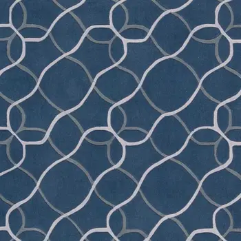7' X 9' Ivory Blue and Gray Abstract Area Rug