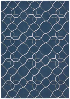 8' X 11' Ivory Blue and Gray Abstract Area Rug
