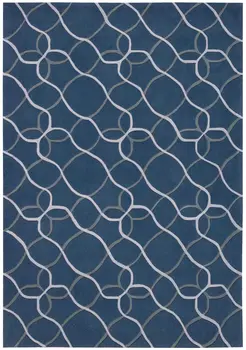 8' X 11' Ivory Blue and Gray Abstract Area Rug