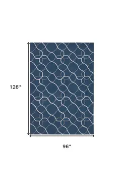 8' X 11' Ivory Blue and Gray Abstract Area Rug