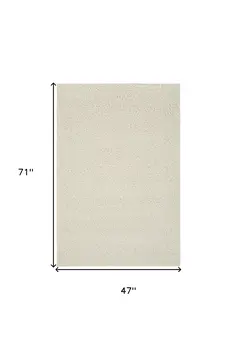 4' X 6' Ivory Shag Area Rug