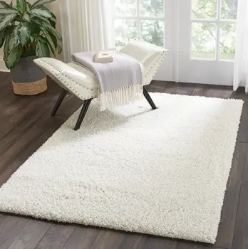 4' X 6' Ivory Shag Area Rug