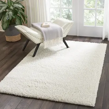 4' X 6' Ivory Shag Area Rug