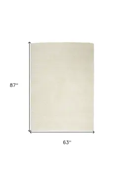 5' X 7' Ivory Shag Area Rug
