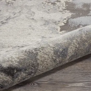 4' X 6' Gray Blue and Ivory Abstract Area Rug