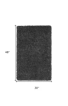 3' X 4' Gray Shag Area Rug