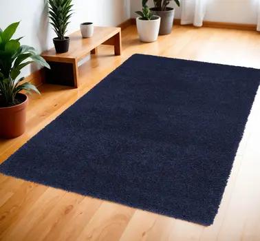 4' X 6' Blue Shag Area Rug