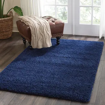 4' X 6' Blue Shag Area Rug