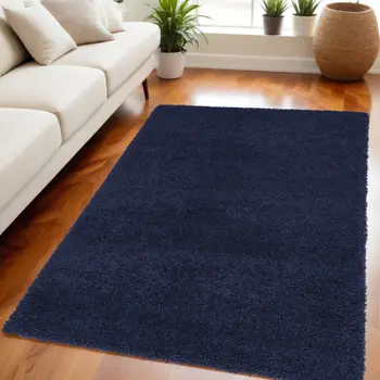 5' X 7' Blue Shag Area Rug