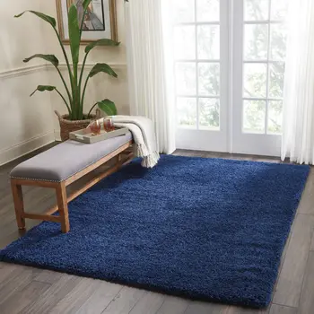 5' X 7' Blue Shag Area Rug