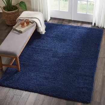 5' X 7' Blue Shag Area Rug