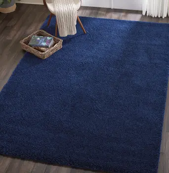 7' X 10' Blue Shag Area Rug