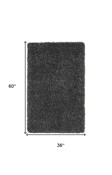 3' X 5' Gray Shag Area Rug