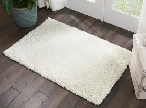 3' X 5' Ivory Shag Distressed Area Rug