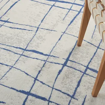 2' X 3' Gray and Blue Floral Area Rug