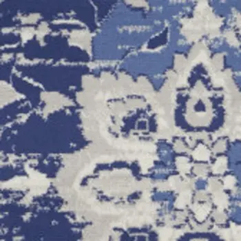 2' X 3' Ivory and Navy Blue Abstract Area Rug