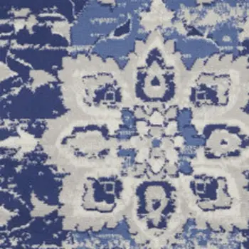 2' X 3' Ivory and Navy Blue Abstract Area Rug