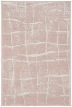 2' X 3' Pink and Ivory Abstract Area Rug