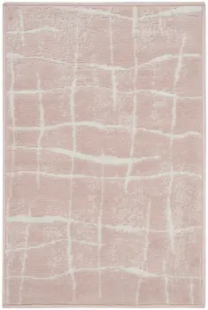 2' X 3' Pink and Ivory Abstract Area Rug