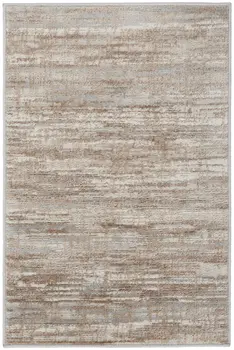 2' X 3' Ivory and Gray Abstract Non Skid Area Rug