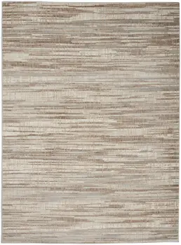 4' X 6' Ivory and Gray Abstract Non Skid Area Rug
