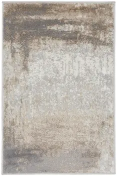 2' X 3' Gray and Ivory Abstract Non Skid Area Rug