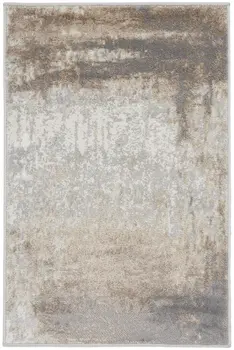 2' X 3' Gray and Ivory Abstract Non Skid Area Rug