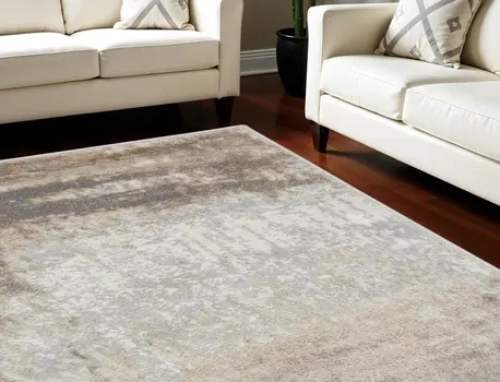 8' X 10' Gray and Ivory Abstract Non Skid Area Rug
