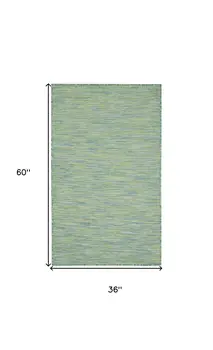 3' X 5' Blue And Green Indoor Outdoor Area Rug