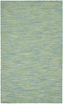 3' X 5' Blue And Green Indoor Outdoor Area Rug