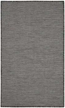 3' X 5' Charcoal And Ivory Indoor Outdoor Area Rug