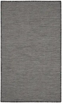 3' X 5' Charcoal And Ivory Indoor Outdoor Area Rug