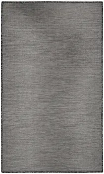 3' X 5' Charcoal And Ivory Indoor Outdoor Area Rug