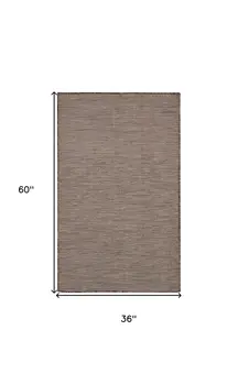 3' X 5' Natural Ivory And Brown Indoor Outdoor Area Rug