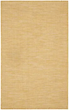 3' X 5' Yellow And Ivory Indoor Outdoor Area Rug