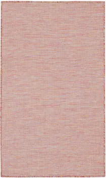 3' X 5' Rainbow Red And Ivory Indoor Outdoor Area Rug