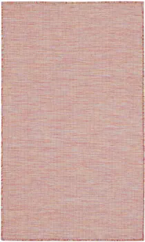 3' X 5' Rainbow Red And Ivory Indoor Outdoor Area Rug
